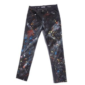 Cosmic paint splatter jeans